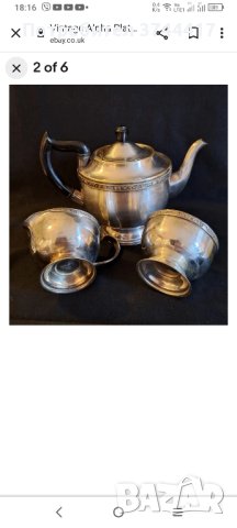   Антикварен прибор от колекция 3 прибора за чай и кафе THE CUTLERS COMPANY 1836г.ALPHA PLATE, снимка 14 - Антикварни и старинни предмети - 43871379
