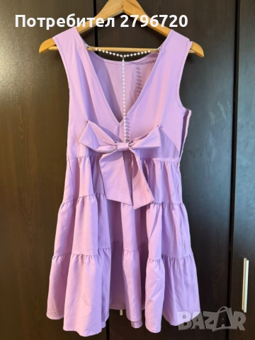 Лилава рокля размер С, снимка 2 - Рокли - 51533269