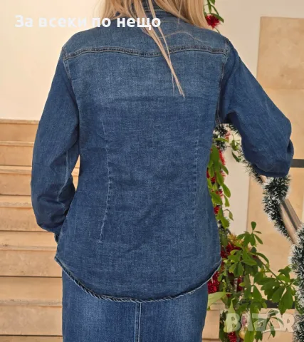 Дамска Дълга Синя Мека И Еластична Дънкова Пола, снимка 5 - Поли - 48553885