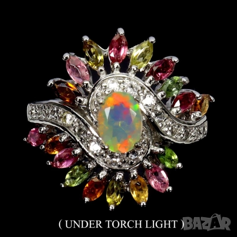 925 сребърени пръстени с родолит гранат, огнен опал, сапфир, танзанит смарагд , снимка 5 - Пръстени - 51755813