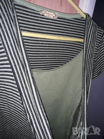 Дамска блуза къс ръкав с платка отпред, снимка 5 - Тениски - 29021980