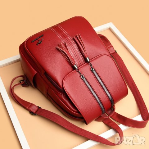 Дамска раница Solana Red, снимка 2 - Раници - 40308456