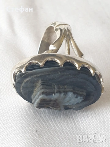 Сребърен пръстен с гема, снимка 6 - Пръстени - 53537867