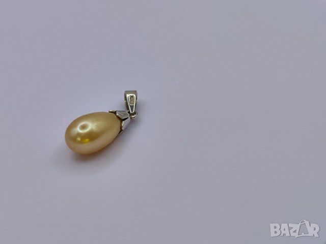 925 сребърна висулка/медальон с перла, снимка 3 - Колиета, медальони, синджири - 40761371