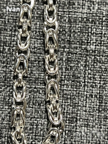 Сребърен синджир, снимка 6 - Колиета, медальони, синджири - 53485319