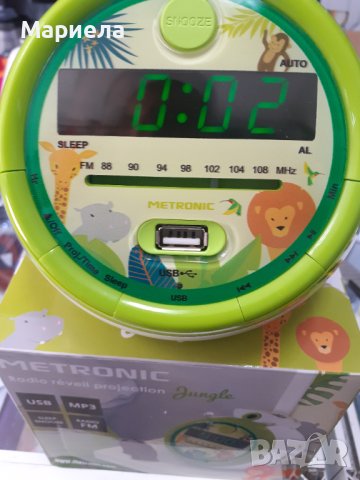 Детски радио-часовник с проектиране на час и usb за музика с мотив джунгла, снимка 9 - Детски нощни лампи - 43436820