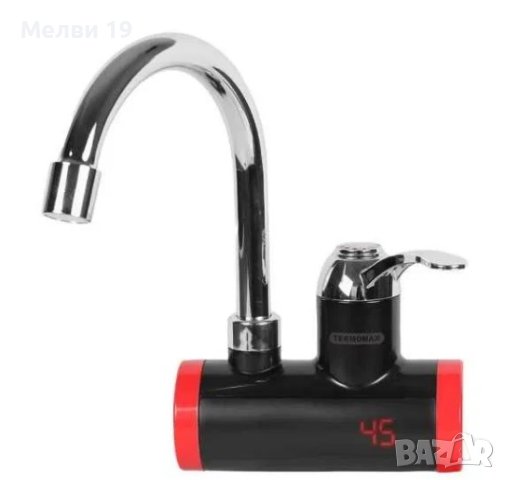 Нагревател за вода, 3200W, Дисплей, За стена, Черен/червен