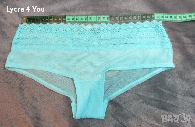 S/М тюркоазени тюлени бикини с дантелен колан, снимка 8 - Бельо - 38323493