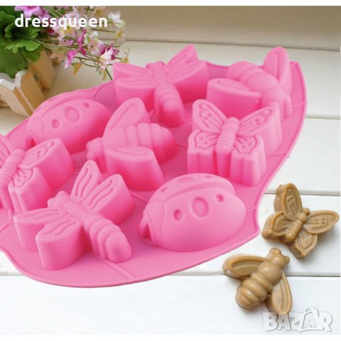 3781 Силиконова форма с насекоми, снимка 8 - Форми - 38922077