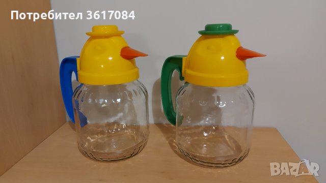 Две нестандартни кани, буркани за съхранение на течности, декорация