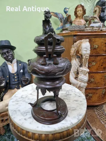 Стара голяма антикварна колекционерска китайска кадилница , снимка 7 - Антикварни и старинни предмети - 49488772