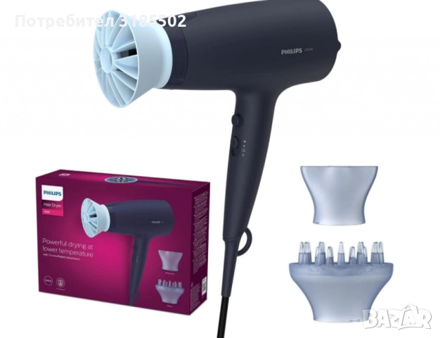 Сешоар Philips, 2100 W, Thermo Protect, снимка 3 - Фризьорски принадлежности - 51458174