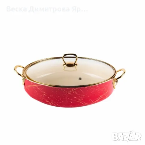 Тенджера Goldmann, Плитка, Емайл, Индукция, Червен/Старо злато