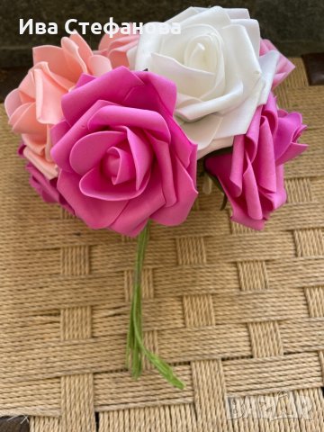Букет от постоянни рози Свети Валентин за влюбените романтичен подарък, снимка 3 - Изкуствени цветя - 35657984