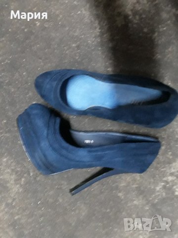 Дамски велурени обувки на ток, снимка 2 - Дамски елегантни обувки - 37033792