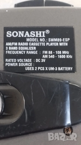 Уокмен sonashi swm89-esp, снимка 2 - Радиокасетофони, транзистори - 52829654