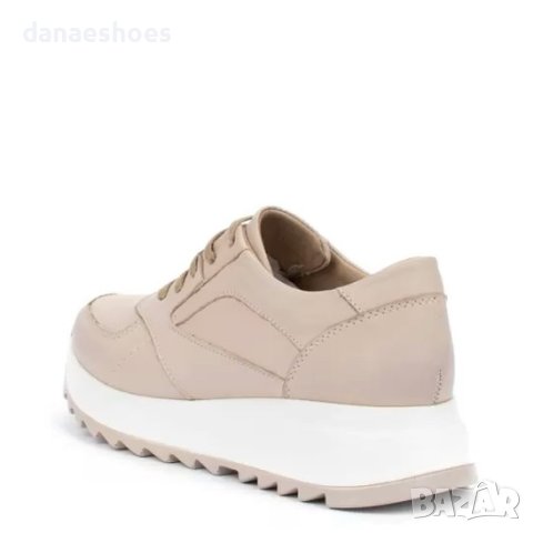 Дамски спортни обувки от естествена кожа  в бежов цвят , снимка 6 - Дамски ежедневни обувки - 42278116