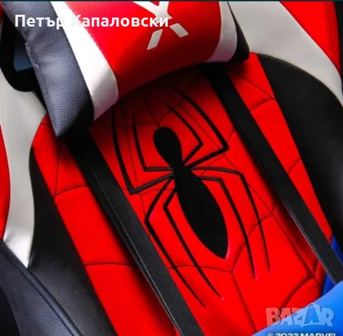 Гейм стол геймърски стол X Rocker Spider-Man  Бъдете герой с Champion Gaming Chair, снимка 4 - Столове - 48540408