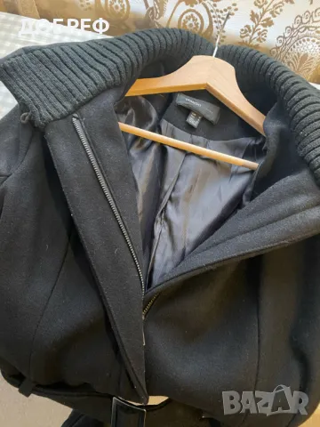 Вълнено черно палто MANGO, снимка 3 - Палта, манта - 49465523