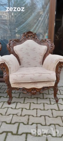 Кресла Рококо масив орех-2бр., снимка 3 - Дивани и мека мебел - 43489176