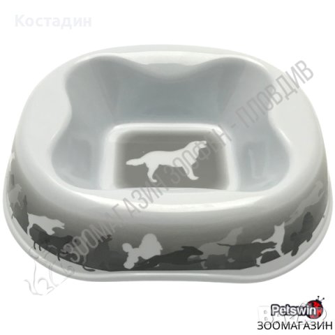 Купа за Куче/Коте - 400ml - Melamine Bowl - Pet Interest-Бял/Сив/Черен, снимка 3 - За кучета - 31138977