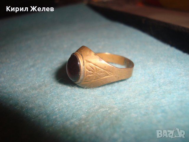 СТАРИНЕН ОРНАМЕНТИРАН РЪЧНО МАЙСТОРСКИ ИЗРАБОТЕН БРОНЗОВ ПРЪСТЕН с ШЛИФОВАН ГРАНАТ 26804, снимка 11 - Антикварни и старинни предмети - 34839233