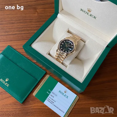 Rolex Day Date President Gold Green , снимка 5 - Луксозни - 50261048