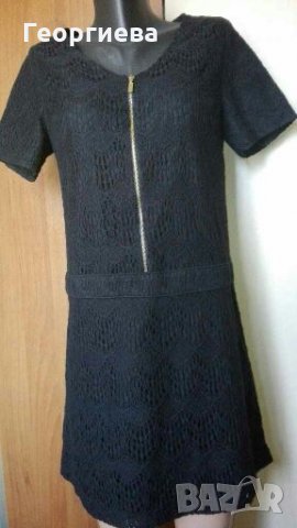 Френска НОВА рокля от памучна дантела в черно 👗🍀М, M/L👗🍀 арт.365, снимка 4 - Рокли - 28041374