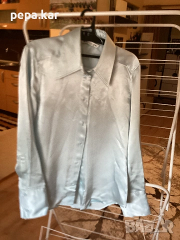 ZARA Сатенена риза S  разчер,млечно  небесно синьо