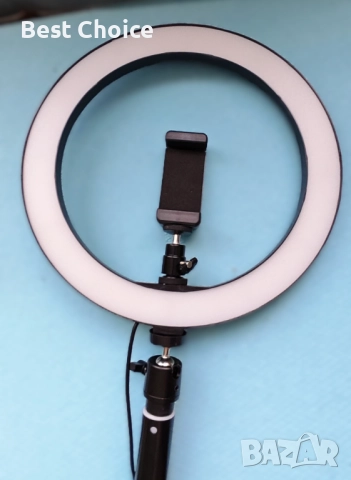 10-инчова LED ринг лампа AIXPI с USB захранване. 