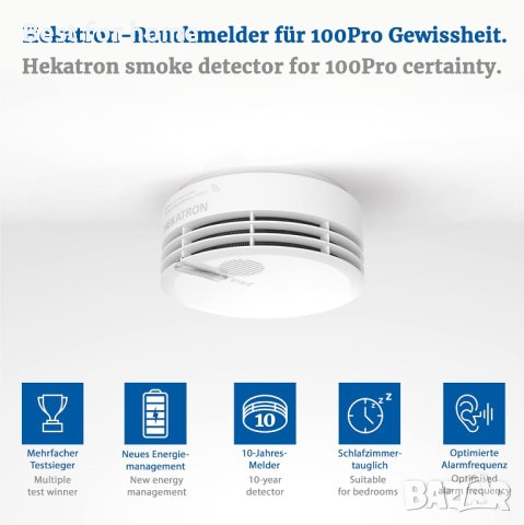 Висококачествен детектор за дим Hekatron Genius Plus Edition, снимка 3 - Други - 44004038