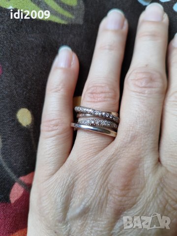 Сребърен пръстен- преплетени халки