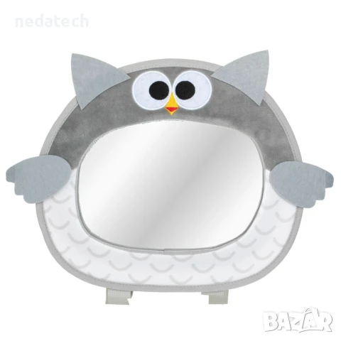 Огледало за кола за наблюдение на бебето, Бухалче, 30x25 см.