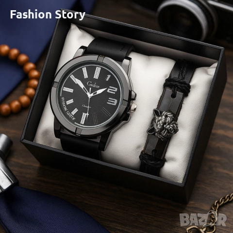Спортен мъжки часовник Geduo и гривна в луксозна кутия, снимка 4 - Мъжки - 51937529