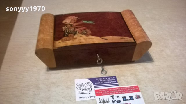 красива кутия с ключ-фурнир и лак-внос швеицария-24х13х7см, снимка 4 - Колекции - 28188390