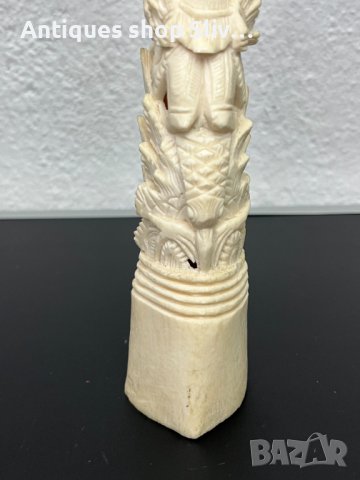 Азиатска ръчно резбована фигура от кост. №5022, снимка 2 - Колекции - 44104723