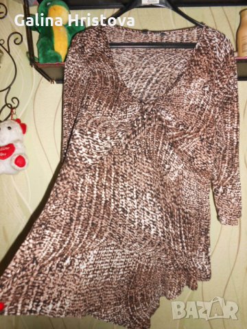 СТРАХОТНА ТУНИКА В КАФЯВО МАКСИ РАЗМЕР XL, снимка 3 - Туники - 27435426
