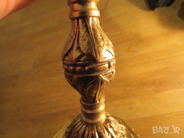 Голям бронзов свещник за ханука  МЕНОРА 31х 27см. - еврейски седемсвещник- внос от Израел, Йерусалим, снимка 4 - Антикварни и старинни предмети - 35483546