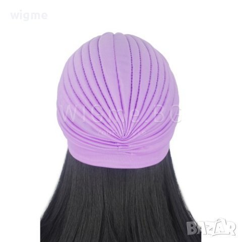 Тюрбан за коса едноцветен светлолилав, снимка 3 - Аксесоари за коса - 40495467