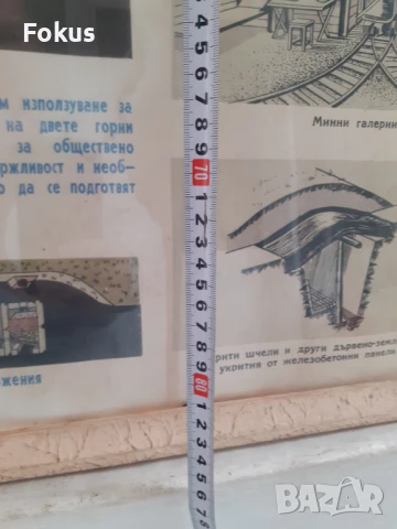 Голям плакат картина СОЦ гражданска защита рамка, снимка 6 - Антикварни и старинни предмети - 51083577