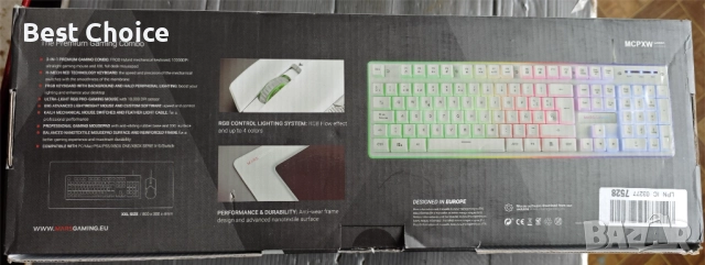 Mars Gaming MCPXW Gaming Combo, комплект 3 в 1, клавиатура+мишка+огромна подлложка, снимка 3 - Клавиатури и мишки - 52547605