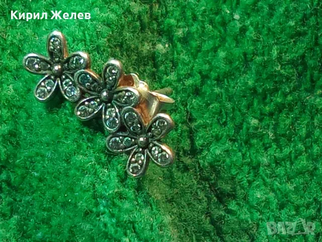 ПРЕЛЕСТНА НЕЖНА ФЛОРАЛНА СРЕБЪРНА ОБЕЦА ЦВЕТЯ СРЕБРО 925 с МИНИАТЮРНИ ФАСЕТИРАНИ ЦИРКОНИ 48667, снимка 12 - Обеци - 48901244