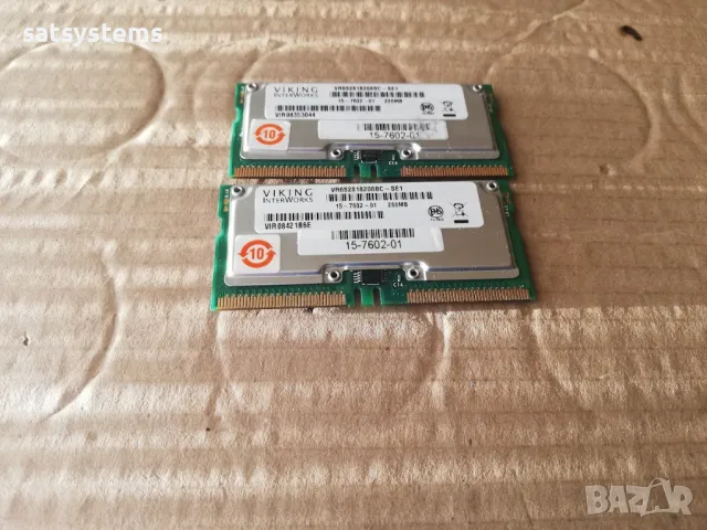 LOT OF 2 15-7602-01 Viking 256MB PC800 800MHz RDRAM Memory VR6S2818208BC-SE1, снимка 2 - RAM памет - 47703790