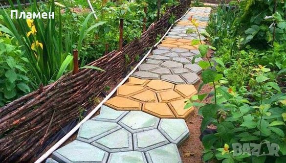 Форма за отливка на градински павета, пътека, настилка, тревни площи арей, декорация40x40x4,5 см, снимка 9 - Градински мебели, декорация  - 28021326