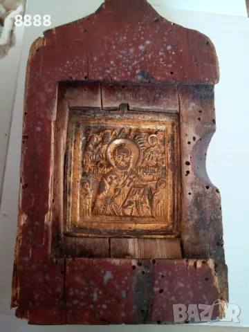 Иконата на Св.Никола, снимка 5 - Антикварни и старинни предмети - 47619725