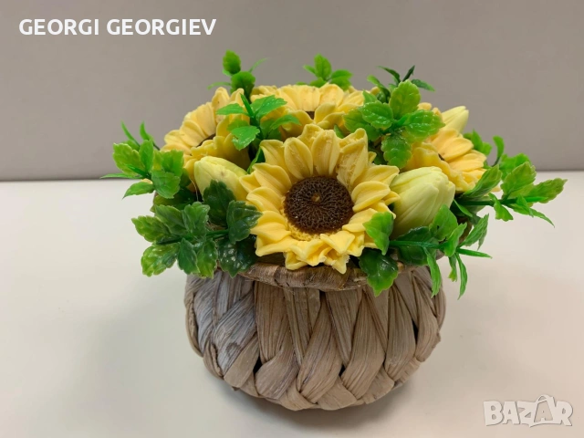 цветя изработени с глицеринов ароматен сапун и Българска роза , снимка 11 - Изкуствени цветя - 53463345