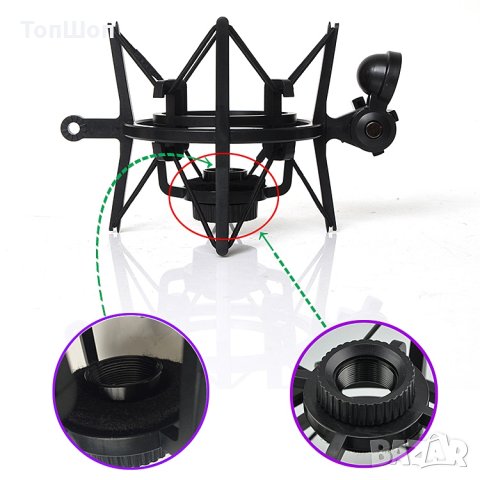 Shock Mount + Pop Shield Filter / Шок моунт + Поп филтер 2 в 1, снимка 5 - Други - 28007741