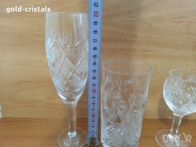  кристални чаши руски кристал богата гравюра, снимка 5 - Антикварни и старинни предмети - 32501004