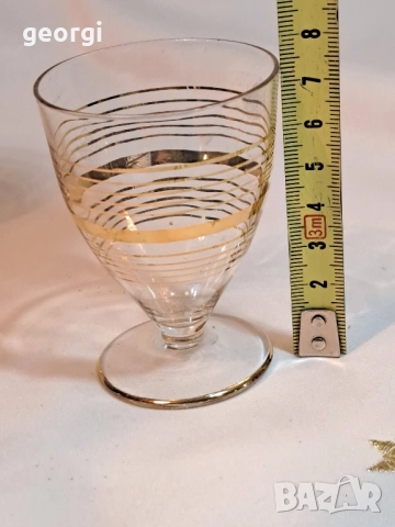две тънкостенни чаши за ракия със златен кант 29/6, снимка 4 - Чаши - 52832812