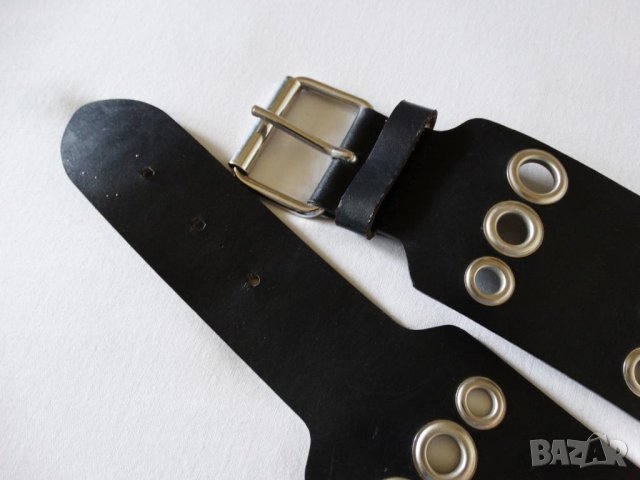 НОВ! Biker Leather Belt Made in Italy Дамски Колан Естествена Кожа Размер М (85см) , снимка 11 - Колани - 26882823